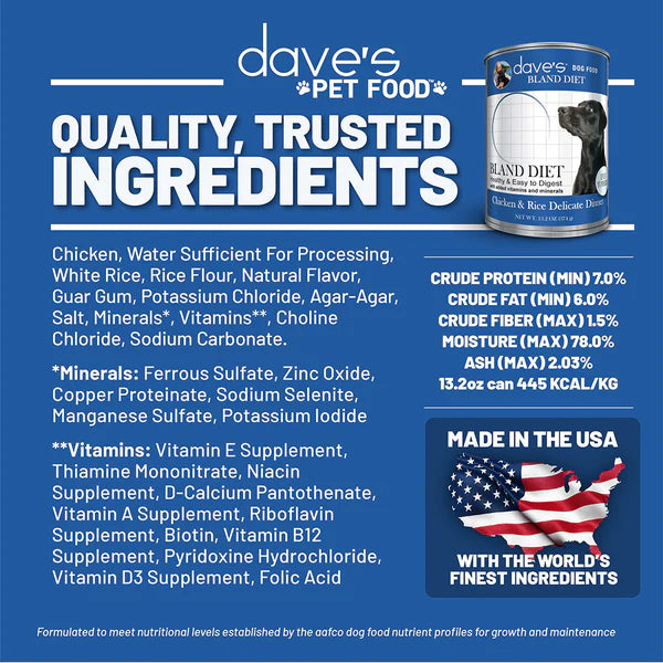 Dave's bland diet dog food best sale