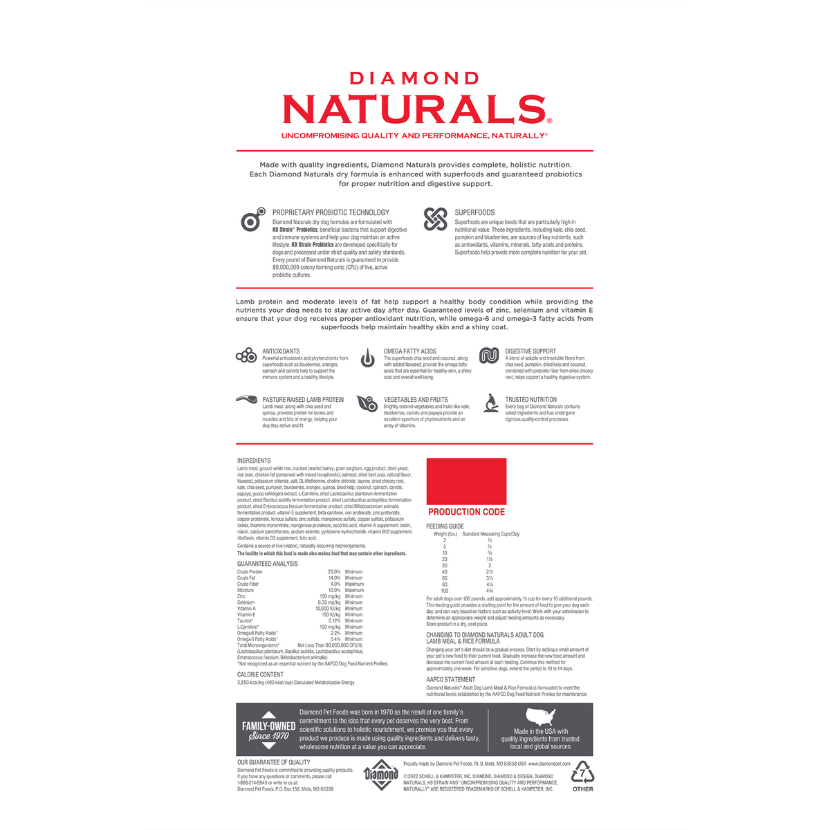 Diamond naturals chicken and rice ingredients best sale