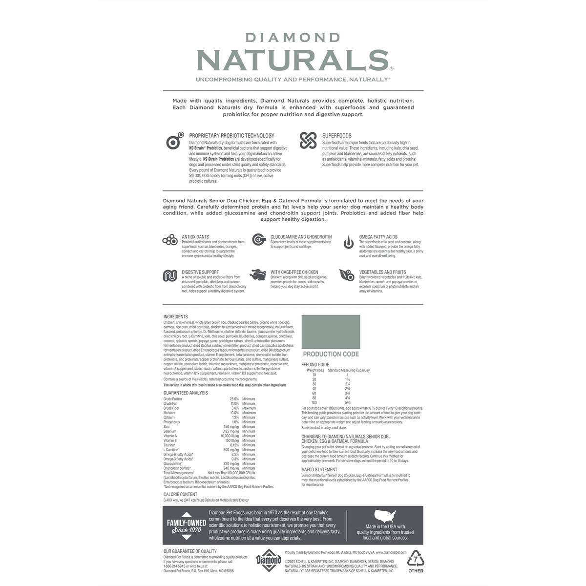 Diamond Naturals Senior Chicken Egg Oatmeal Formula Dry Dog Food Altoona IA Des Moines IA Urbandale IA West Des Moines IA Bone a Patreat