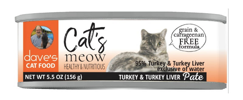 Dave s Cat s Meow 95 Turkey Turkey Liver Pate Wet Cat Food