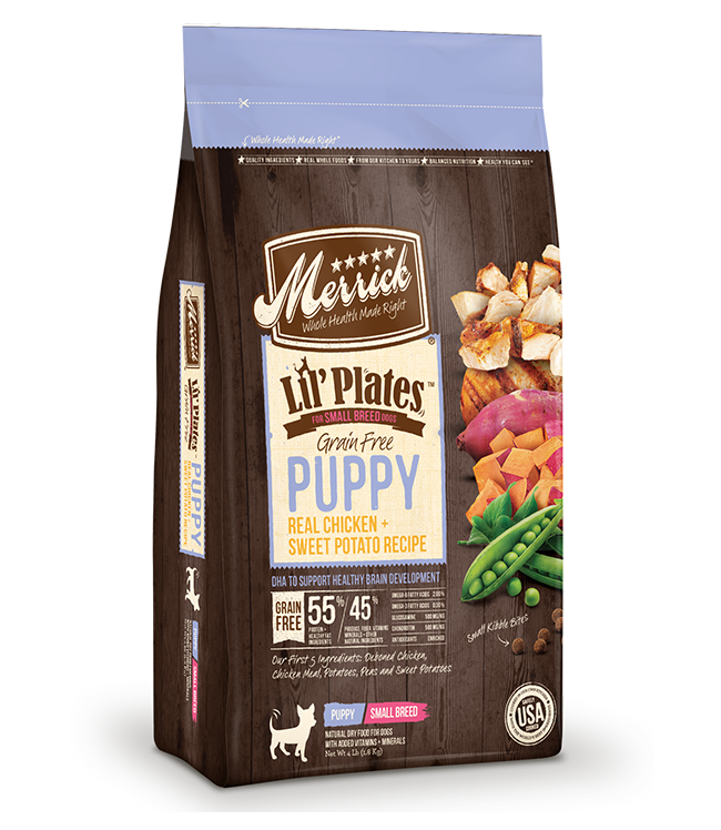 Merrick Lil Plates Grain Free Puppy Real Chicken Sweet Potato Recipe Dry Dog Food Altoona IA Des Moines IA Urbandale IA West Des Moines IA Bone a Patreat