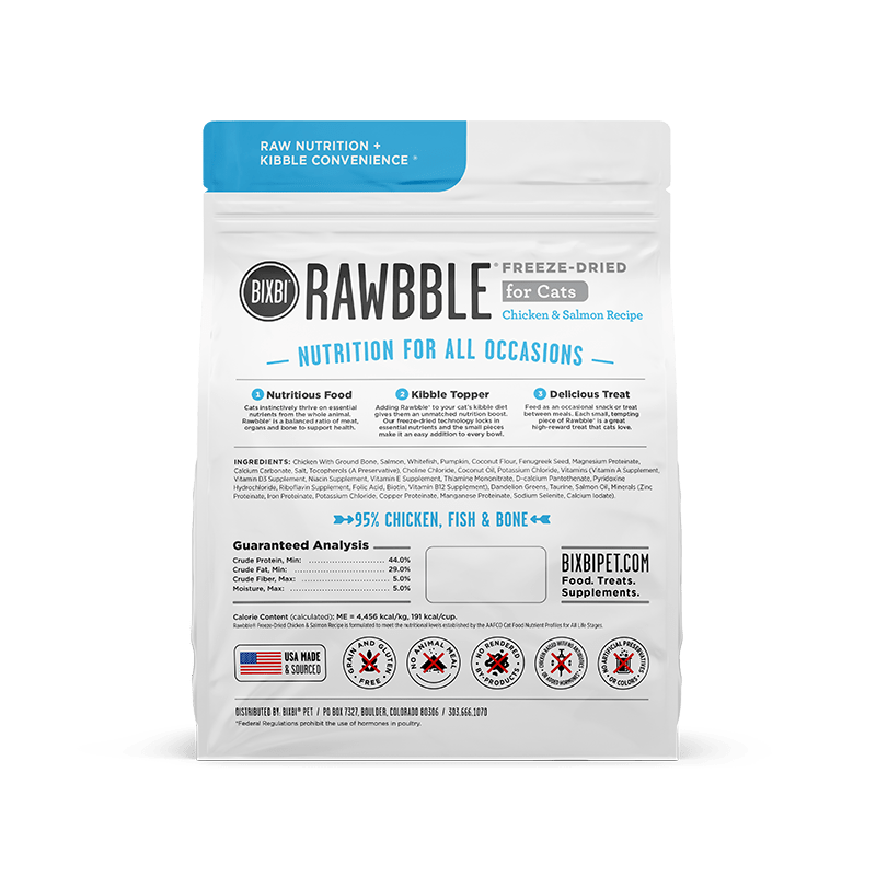 Bixbi Rawbble Chicken Salmon Freeze Dried Cat Food