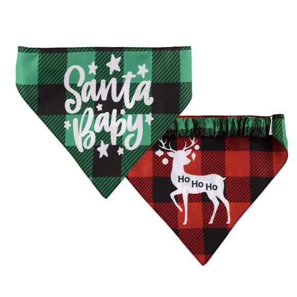 Hip Doggie - Santa Baby Two-Sided Bandana for Pets