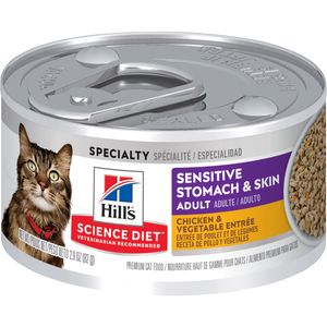 Hill's Science Diet - Adult Sensitive Stomach & Sensitive Skin Chicken & Vegetable Entree Wet Cat Food