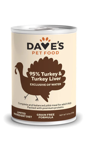 Dave's Pet Food - 95% Premium Meats Turkey & Turkey Liver Wet Dog Food