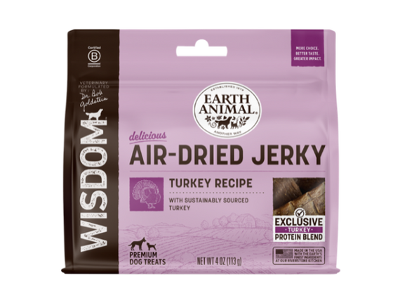 Earth Animal - Wisdom Air-Dried Turkey Recipe Jerky Dog Treats