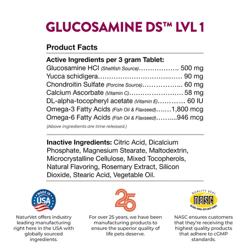 NaturVet - Glucosamine DS Tabs for Dogs