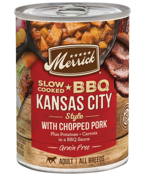 Merrick - Slow-Cooked BBQ Kansas City Style with Chopped Pork Wet Dog Food