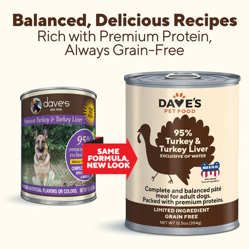 Dave s Pet Food 95 Premium Meats Turkey Turkey Liver Wet Dog Food Altoona IA Des Moines IA Urbandale IA West Des Moines IA Bone a Patreat