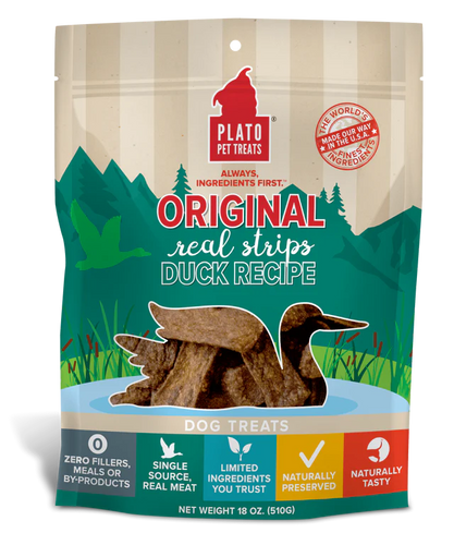 Plato Pet Treats - Original Real Strips Duck Dog Treats