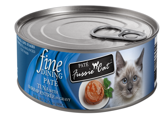 Fussie Cat - Fine Dining Pate - Tuna with Shrimp Entree in Gravy Wet Cat Food