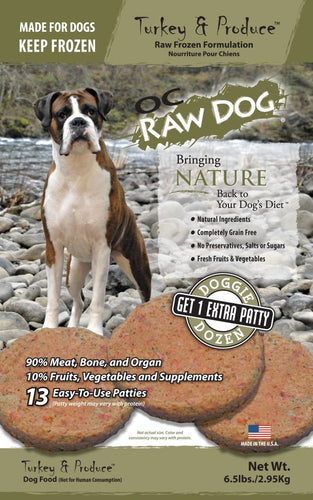 OC Raw Dog Turkey Produce Patties Frozen Raw Dog Food PICK UP ONLY Altoona IA Des Moines IA Urbandale IA West Des Moines IA Bone a Patreat