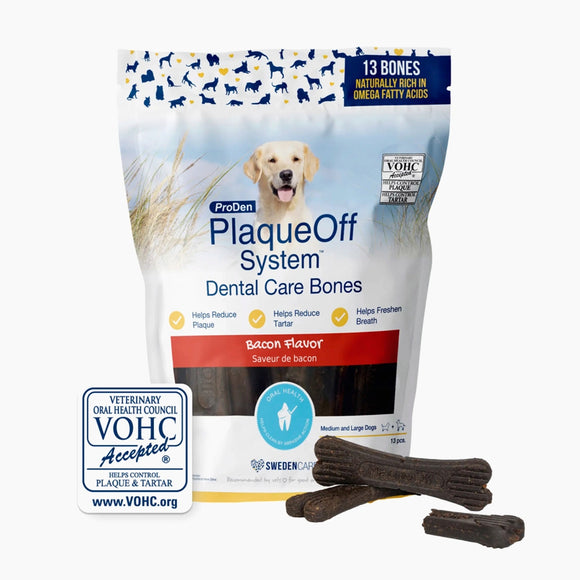 ProDen - PlaqueOff Dental Care Bones - Bacon Flavor for Dogs