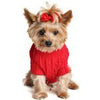 Doggie Design - Combed Cotton Cable Knit Fiery Red Dog Sweater