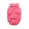 Doggie Design - Combed Cotton Cable Knit Candy Pink Dog Sweater