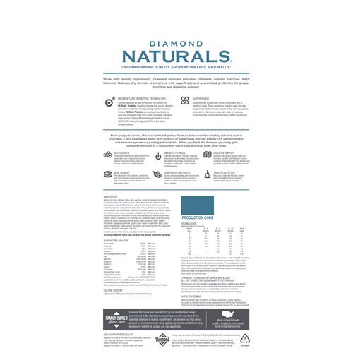 Diamond Naturals - Skin & Coat All Life Stages Salmon & Potato Formula Dry Dog Food