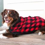 Doggie Design - Highline Fleece Red and Black Plaid Dog Coat