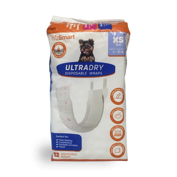 WizSmart - UltraDry Disposable Male Dog Wrap