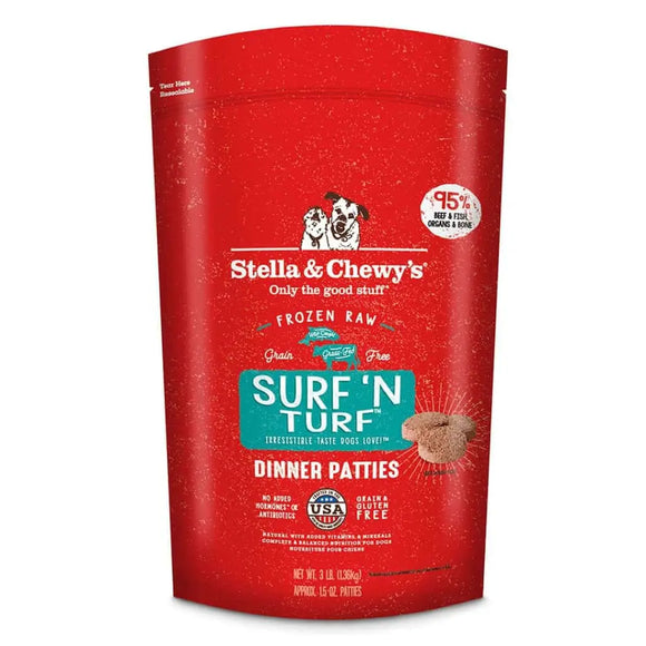 Stella & Chewy's - Surf ‘N Turf Frozen Raw Dinner Patties for Dogs - PICKUP ONLY