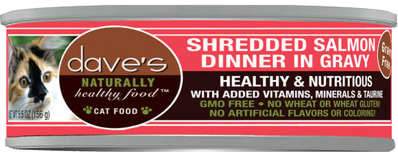 Dave's - Naturally Healthy Grain-Free Shredded Salmon Dinner in Gravy Wet Cat Food