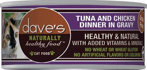 Dave's - Naturally Healthy Grain Free Tuna & Chicken Dinner in Gravy Wet Cat Food