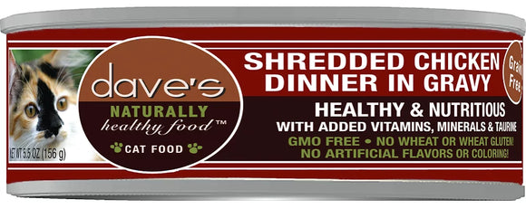 Dave's - Naturally Healthy Grain-Free Shredded Chicken Dinner in Gravy Wet Cat Food