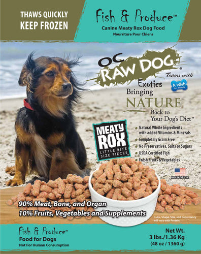 OC Raw Dog Fish Produce Meaty Rox Frozen Raw Dog Food PICK UP ONLY Altoona IA Des Moines IA Urbandale IA West Des Moines IA Bone a Patreat