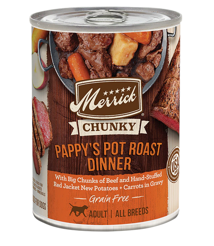 Merrick - Chunky Grain-Free Pappy's Pot Roast Dinner in Gravy Wet Dog Food