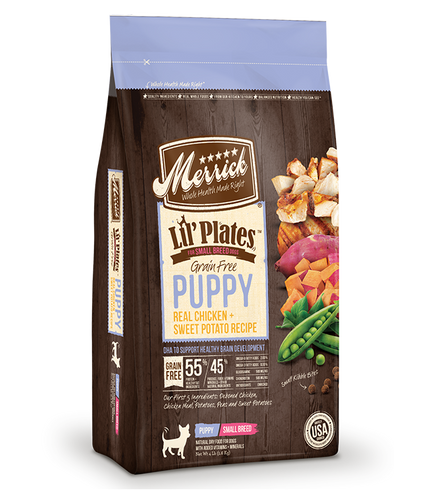 Merrick Lil Plates Grain Free Puppy Real Chicken Sweet Potato Recipe Dry Dog Food Altoona IA Des Moines IA Urbandale IA West Des Moines IA Bone a Patreat