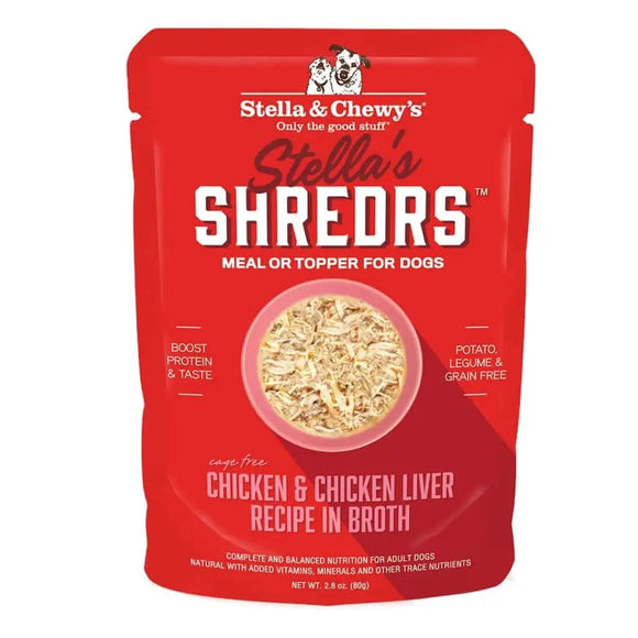 Stella & Chewy's - Shreds Chicken & Chicken Liver Recipe in Broth Wet Dog Food