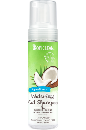 TropiClean - Aqua De Coco Dander Reducing Waterless Shampoo for Cats