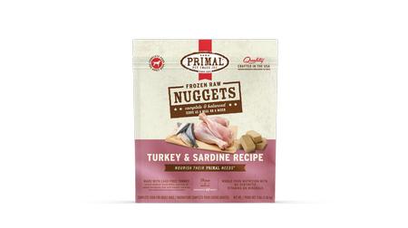 Primal Turkey & Sardine Nuggets Frozen Raw Dog Food