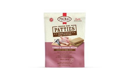 Primal Turkey & Sardine Patties Frozen Raw Dog Food