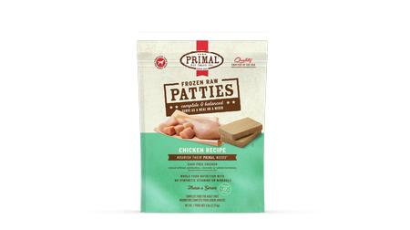 Primal Chicken Patties Frozen Raw Dog Food