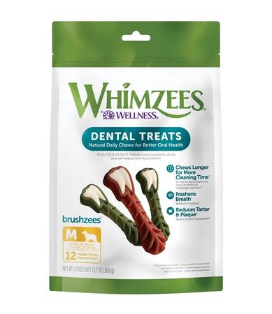 Whimzees Brushzees Dental Treats - Medium Bag