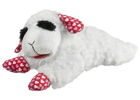 Multipet Valentine's Day Lamb Chop Plush Dog Toy
