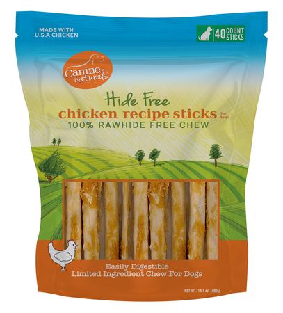 Canine Naturals Hide Free Chicken Small Sticks 40 Pack Dog Chews