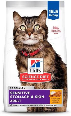 Hill's Science Diet Adult Sensitive Stomach & Sensitive Skin Chicken & Rice Recipe Dry Cat Food