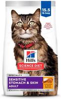 Hill's Science Diet Adult Sensitive Stomach & Sensitive Skin Chicken & Rice Recipe Dry Cat Food (Item #052742887807)