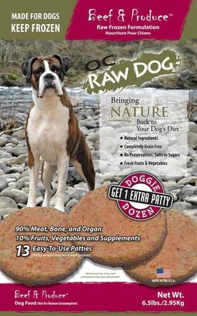 OC Raw Dog Beef & Produce Patties Frozen Raw Dog Food 