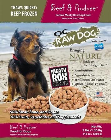 OC Raw Dog - Beef & Produce Meaty Rox Frozen Raw Dog Food - PICK UP ONLY