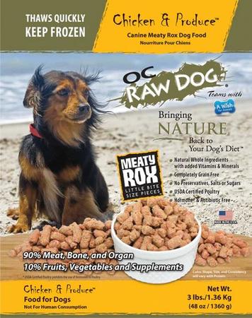 OC Raw Dog - Chicken & Produce Meaty Rox Frozen Raw Dog Food - PICK UP ONLY