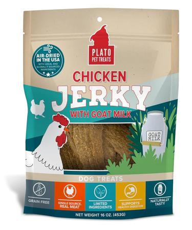 Plato Pet Treats - Chicken Jerky with Goat’s Milk Dog Treats
