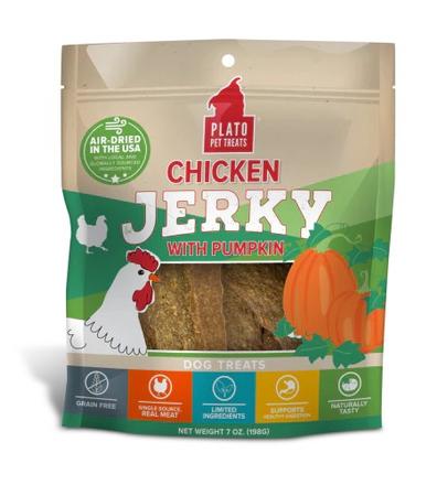Plato Pet Treats - Chicken Jerky with Pumpkin Dog Treats