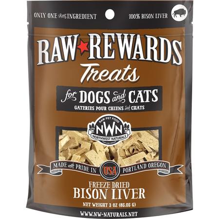 Northwest Naturals Raw Rewards Bison Liver Freeze Dried Dog & Cat Treats