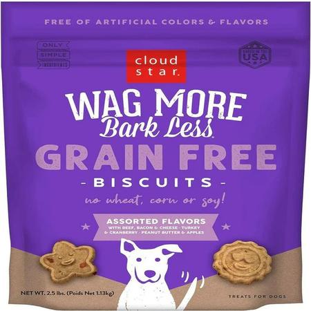 Wag More Bark Less Crunchy Grain Free Dog Treats, Assorted Flavors - 2.5lb