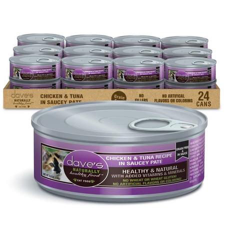 Dave's Pet Food Saucey Pate Chicken & Tuna Recipe Cat Food