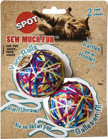 Sew Much Fun Yarn Ball Cat Toy with Catnip, 2 count