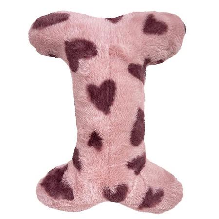 Pet Lou Love Heart Bone Plush Dog Toy