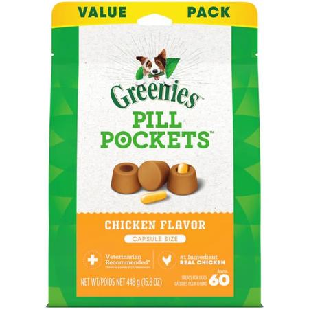 Greenies Pill Pockets Chicken Dog Dental Treats - Capsule size - 15.8oz
